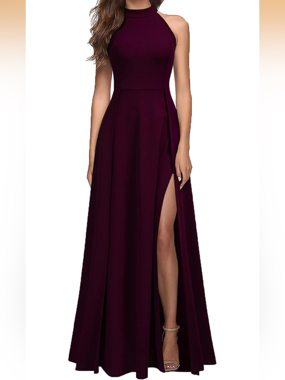 Women's Halter Neck Sexy Split Cocktail Party Maxi Long Formal Dress